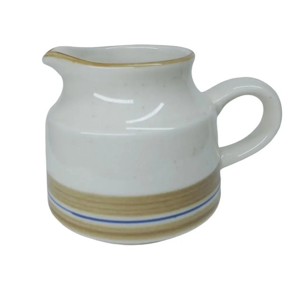 Vintage Creamer and sugar Bowl with Lid Set  Dura Stone by Mikasa Brown Bark - Picture 3 of 8